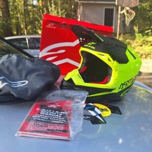 Alpinestars Fluorescent Yellow Motorcycle Helmet